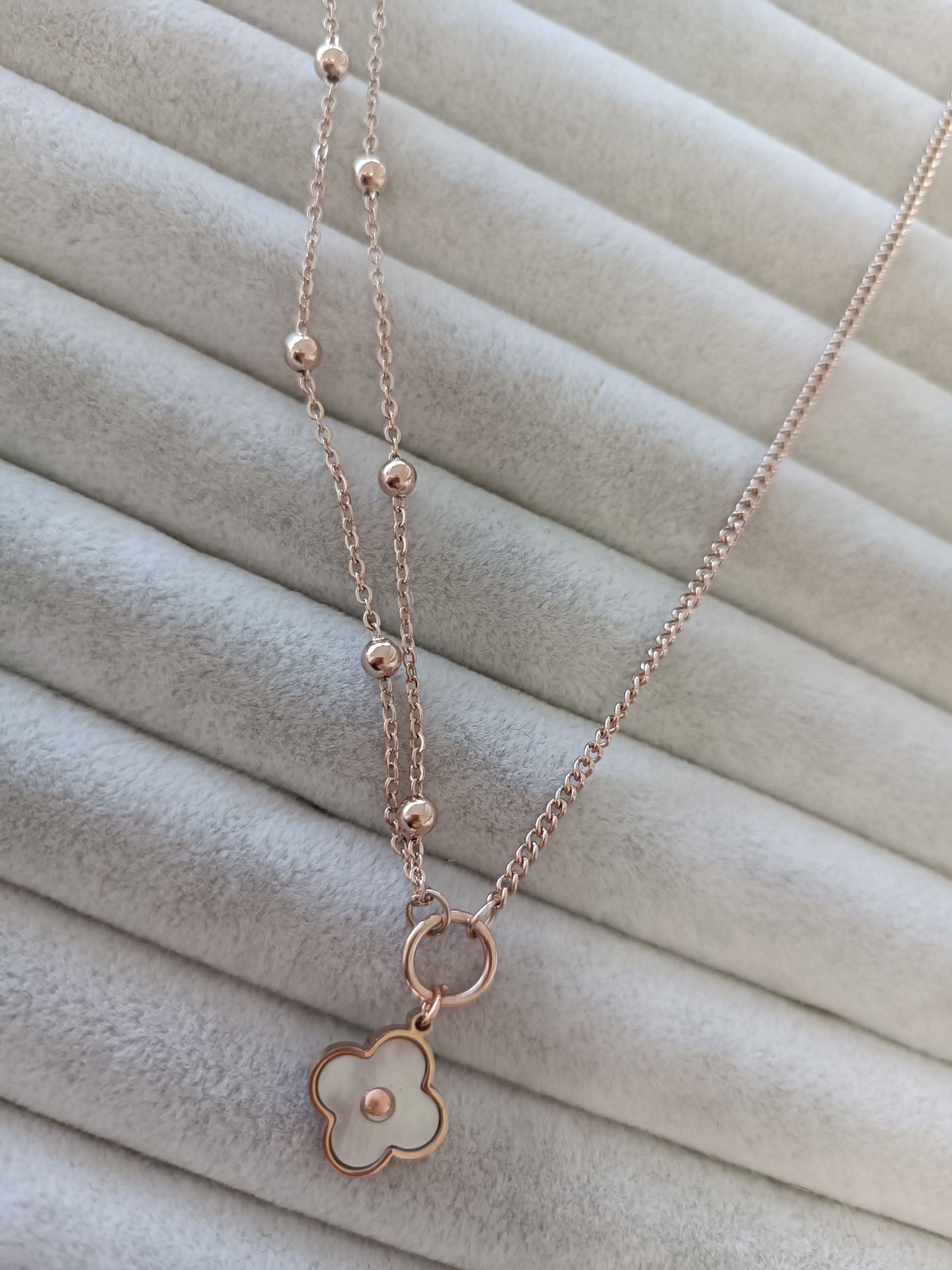 ÇELİK KOLYE ROSE RENK