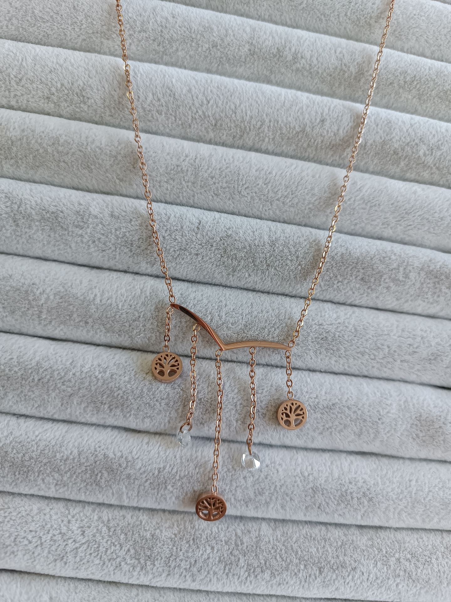 ÇELİK KOLYE ROSE RENK