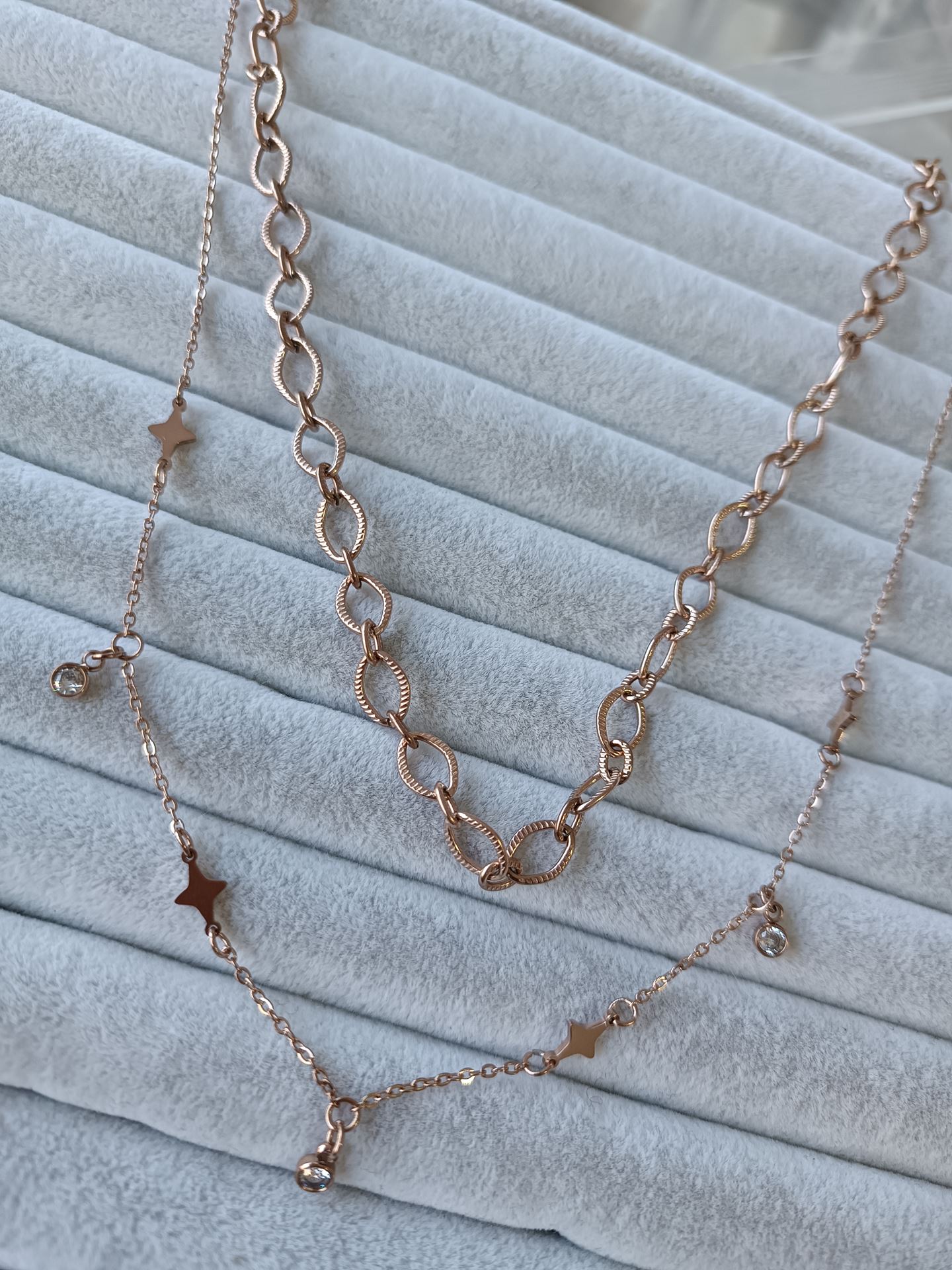 ÇELİK KOLYE ROSE RENK