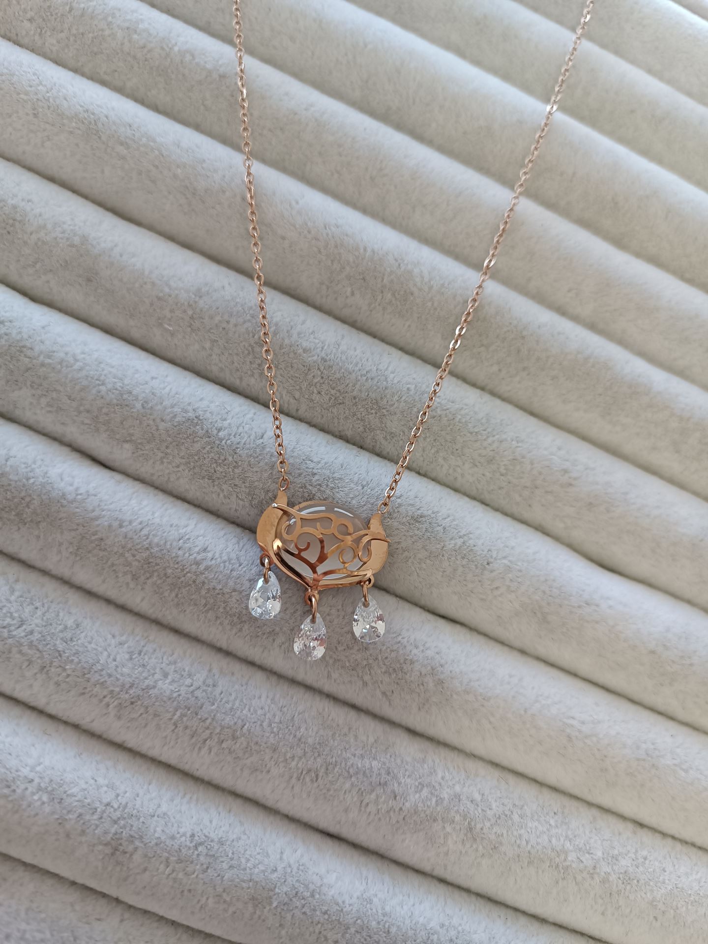 ÇELİK KOLYE ROSE RENK