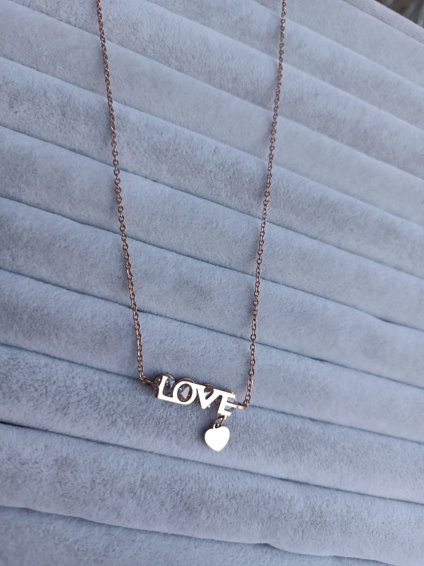 ÇELİK KOLYE ROSE RENK