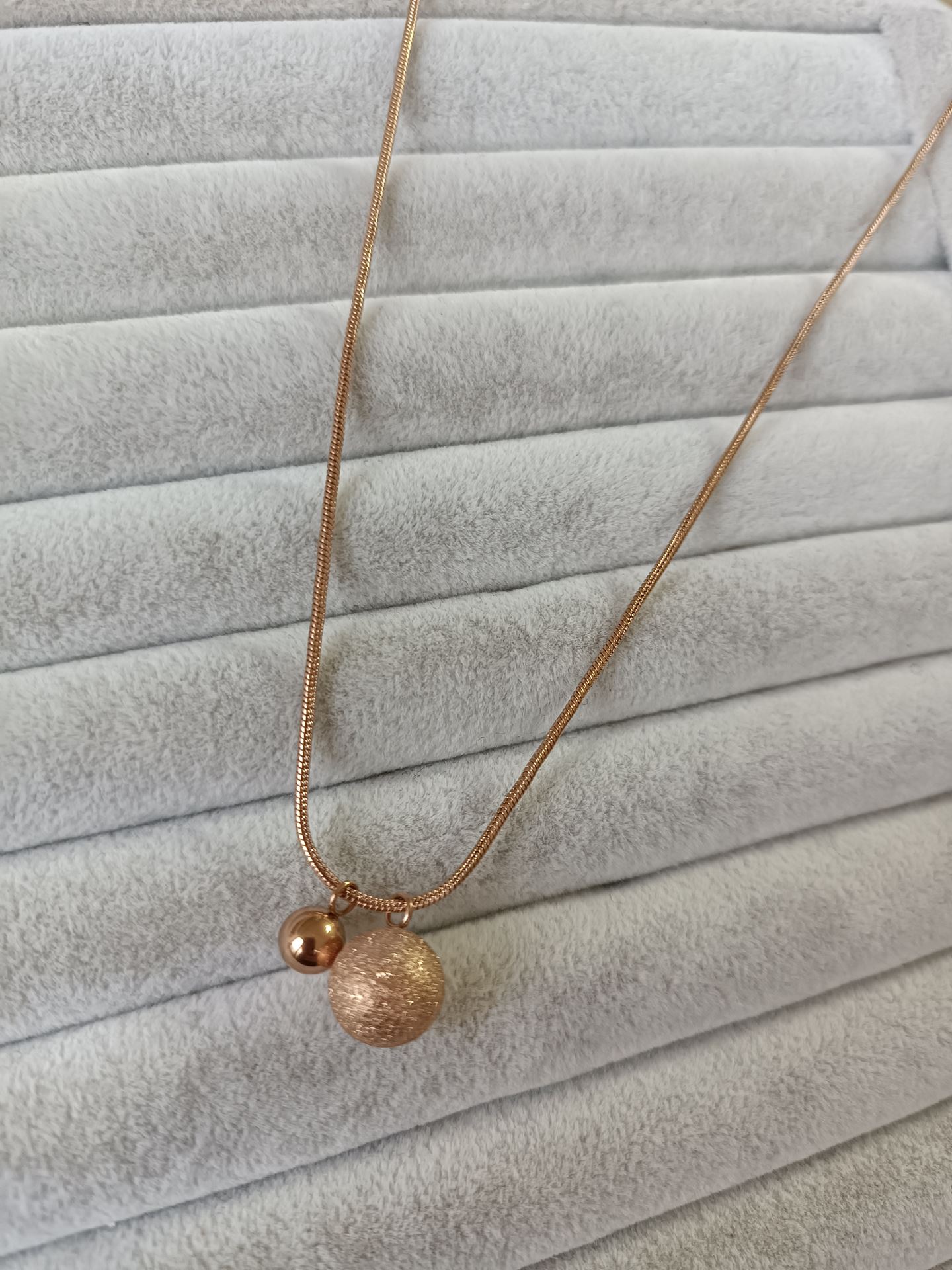 ÇELİK KOLYE ROSE RENK