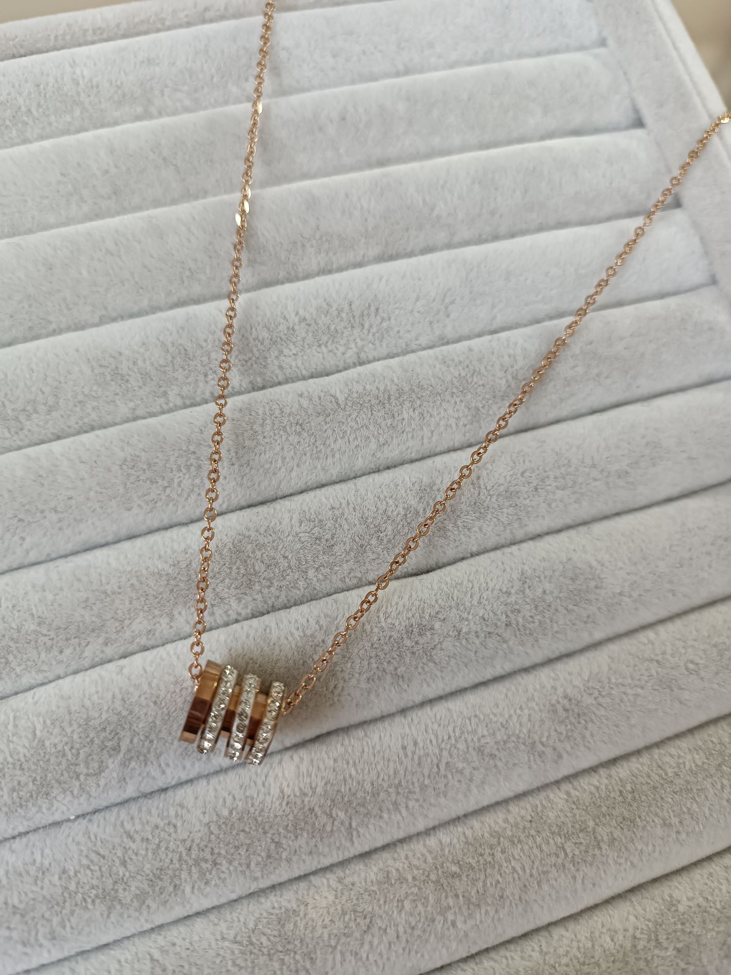 ÇELİK KOLYE ROSE RENK