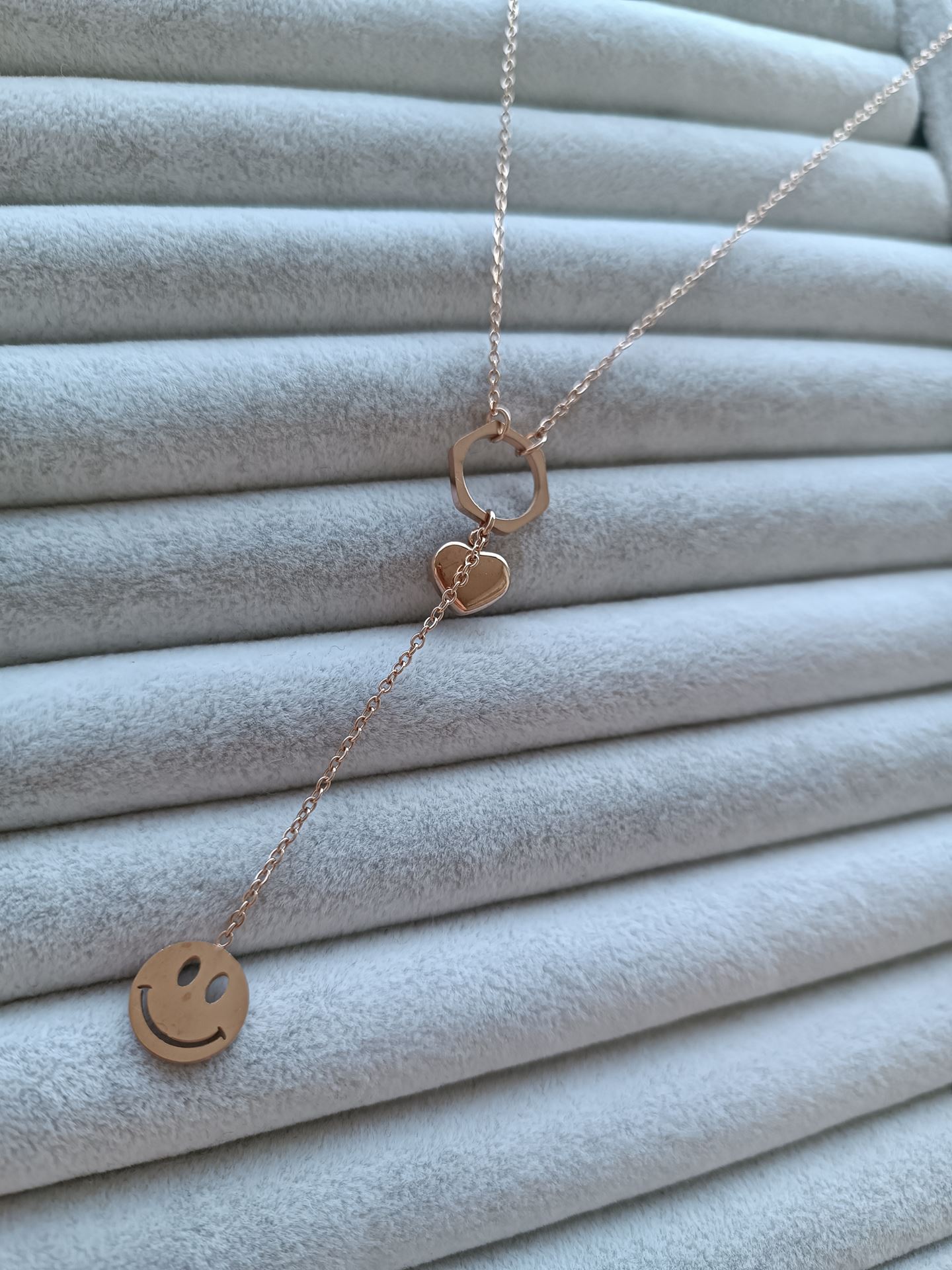 ÇELİK KOLYE ROSE RENK