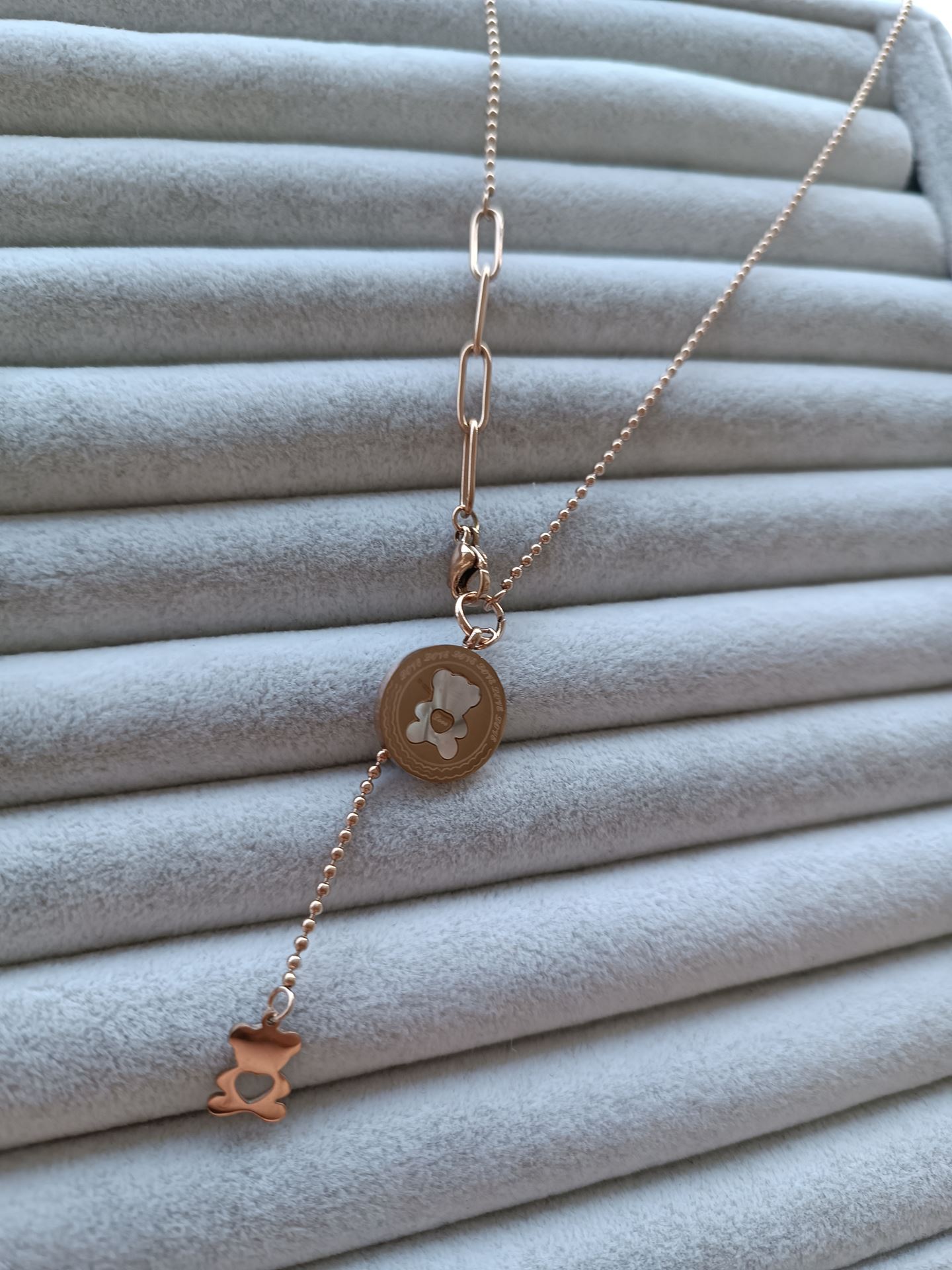 ÇELİK KOLYE ROSE RENK