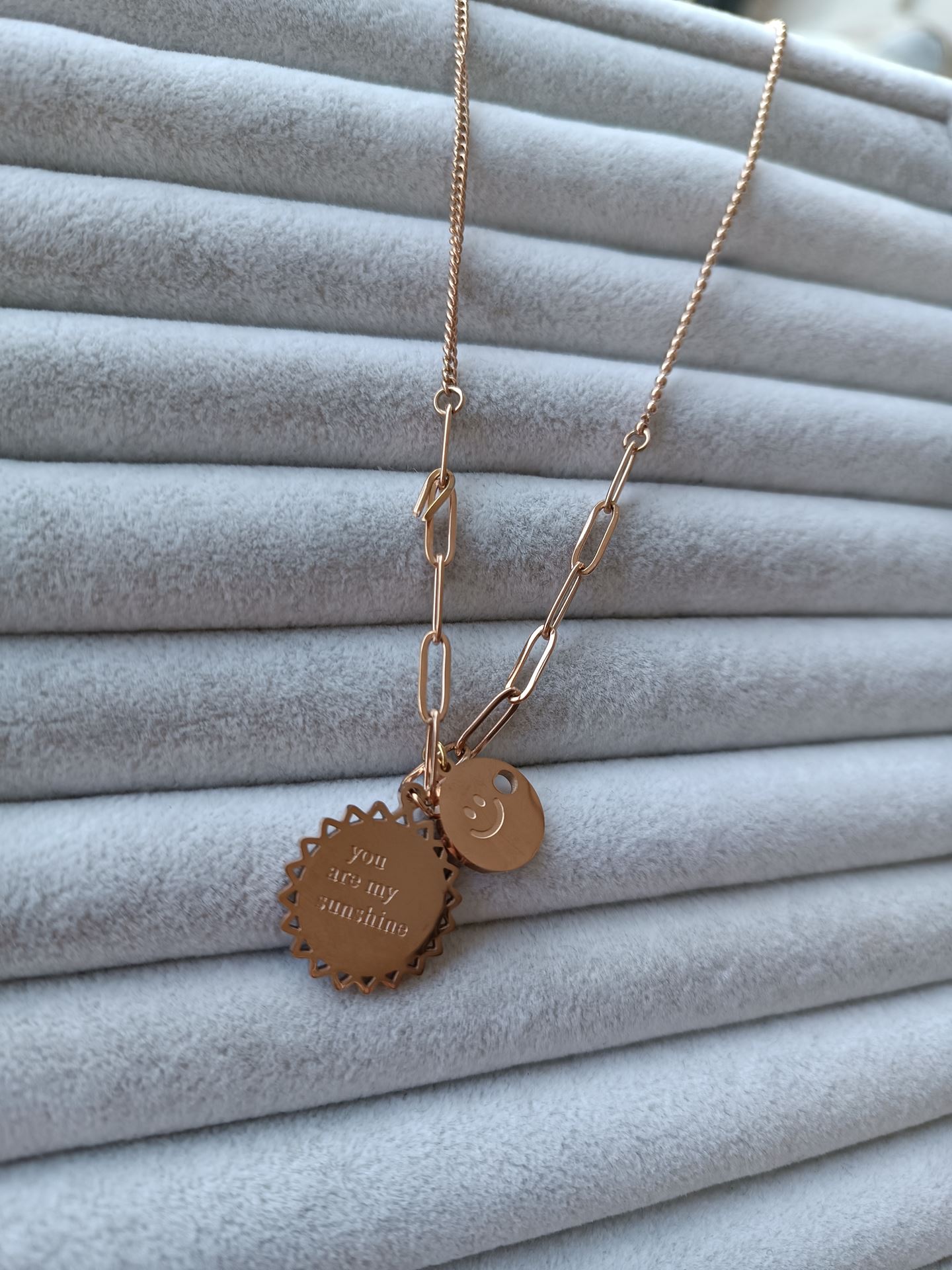 ÇELİK KOLYE ROSE RENK