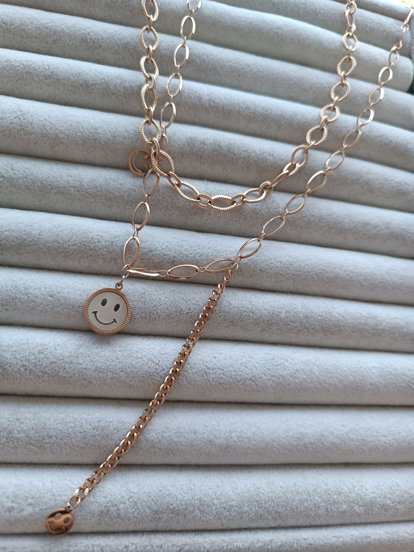 ÇELİK KOLYE ROSE RENK