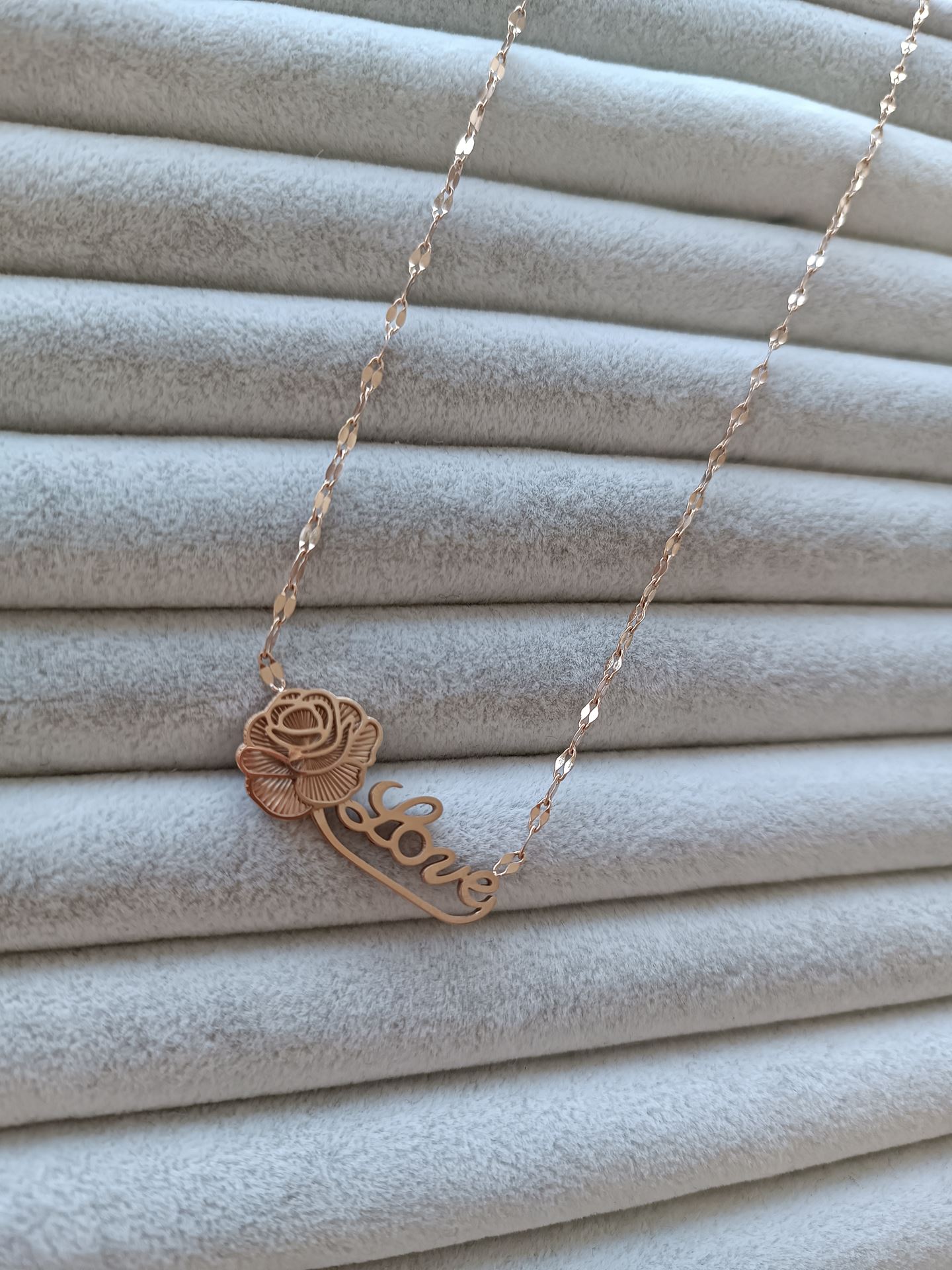 ÇELİK KOLYE ROSE RENK