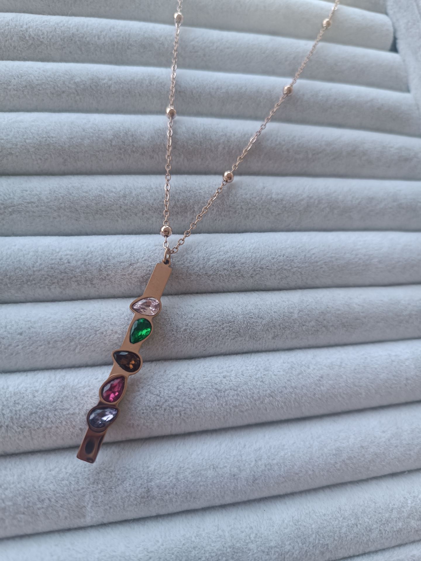 ÇELİK KOLYE ROSE RENK