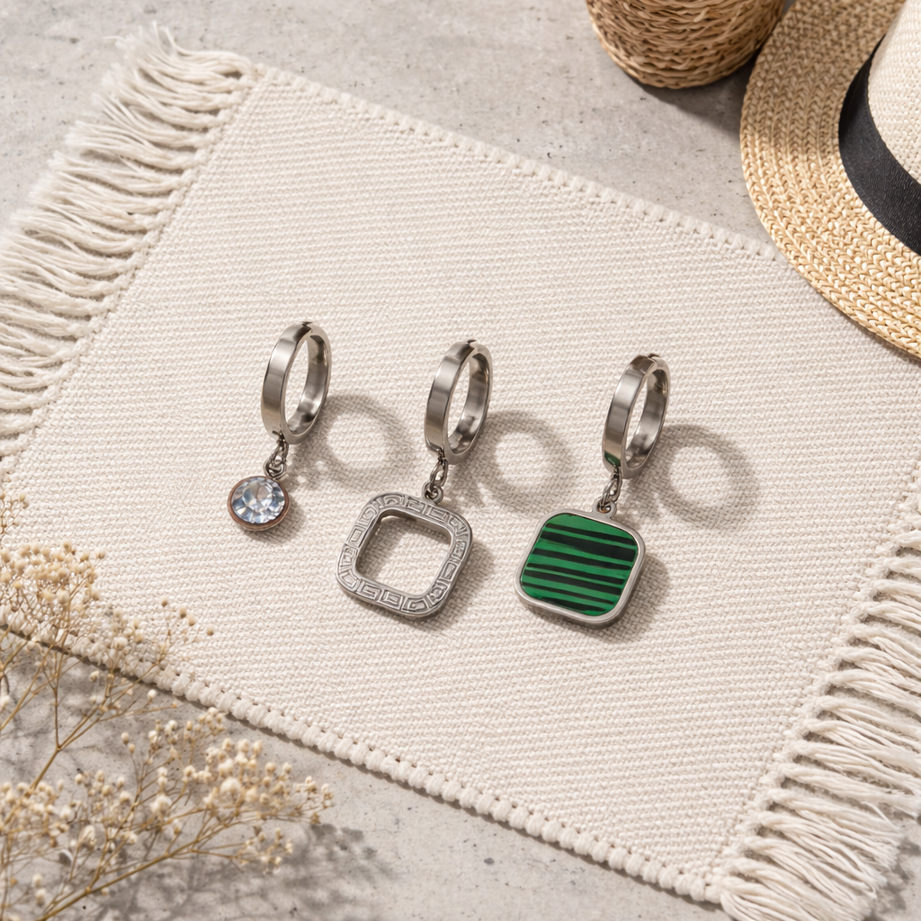 ÇELİK KÜPE 3 LÜ SET