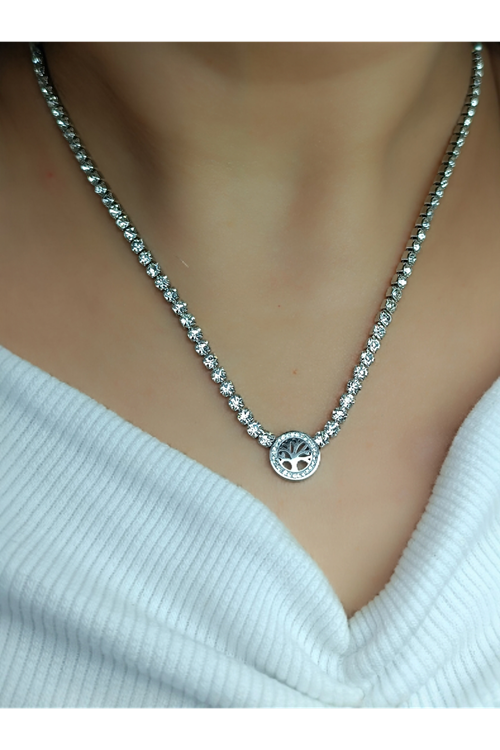 Çelik Kolye 45 Cm  Gümüş