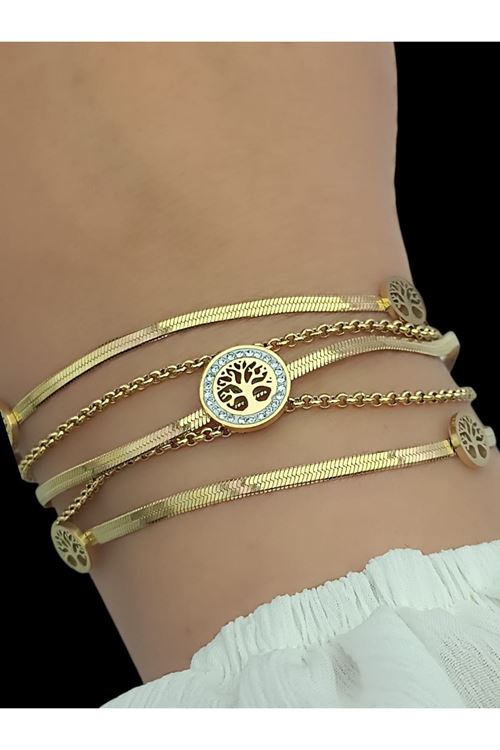 Ithal Vip Çelik Staınless Steel 316 L Çelik Kendınden Kombınlı Çoklu Bileklik