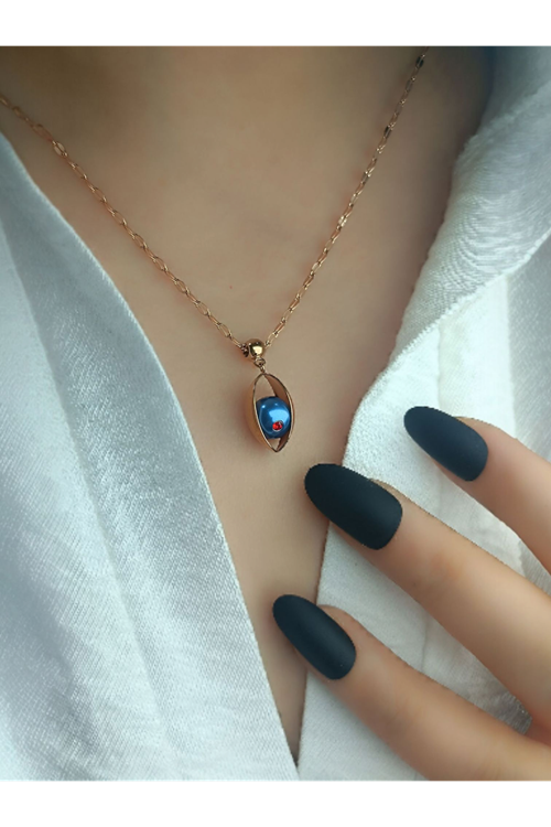 Ithal Vip Çelik Staınless Steel 316 L Çelik Rose Renk Kolye