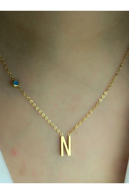 Ithal Vip Çelik Staınless Steel 316 L Çelik N Harf Kolye