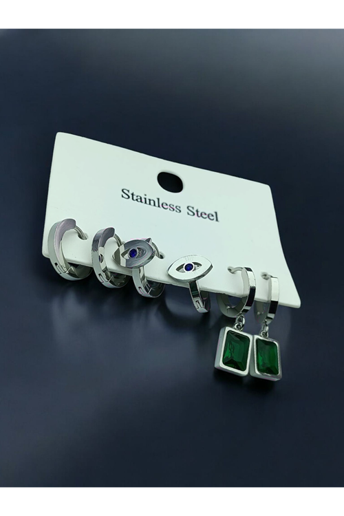 Çelik 6 Lı Küpe Set Takım