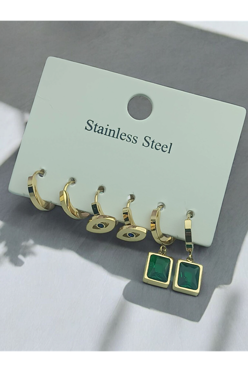 Çelik 6 Lı Küpe Set Takım