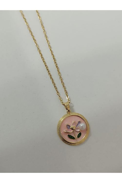 Çelik 45 Cm Mineli Kolye