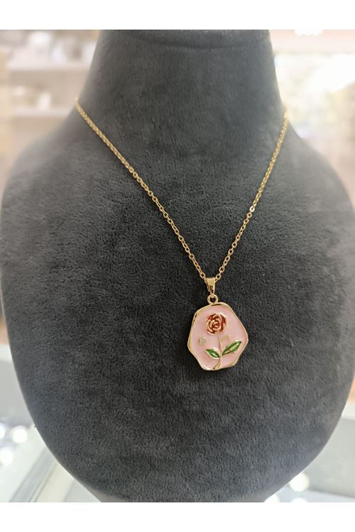 Çelik 45 Cm Mineli Kolye