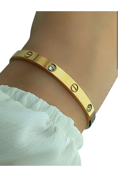 Kalın Taşlı Cartier Kelepçe Bileklik