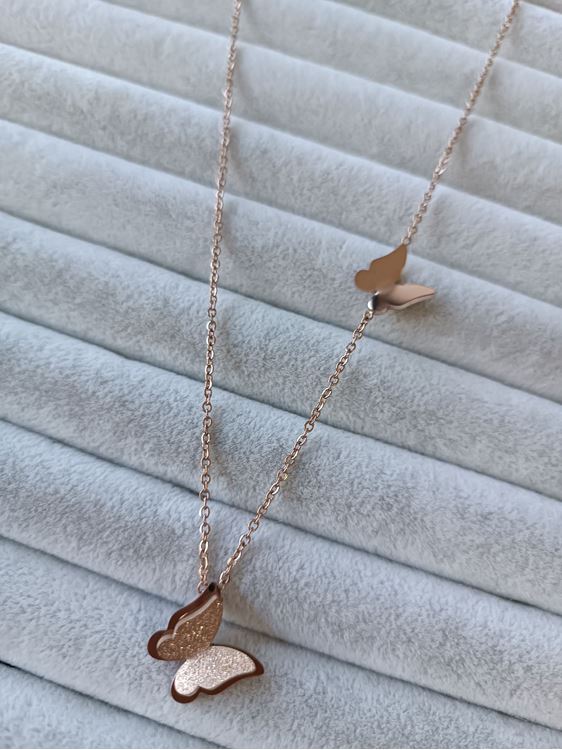 ÇELİK KOLYE ROSE RENK