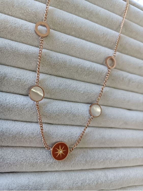 ÇELİK KOLYE ROSE RENK