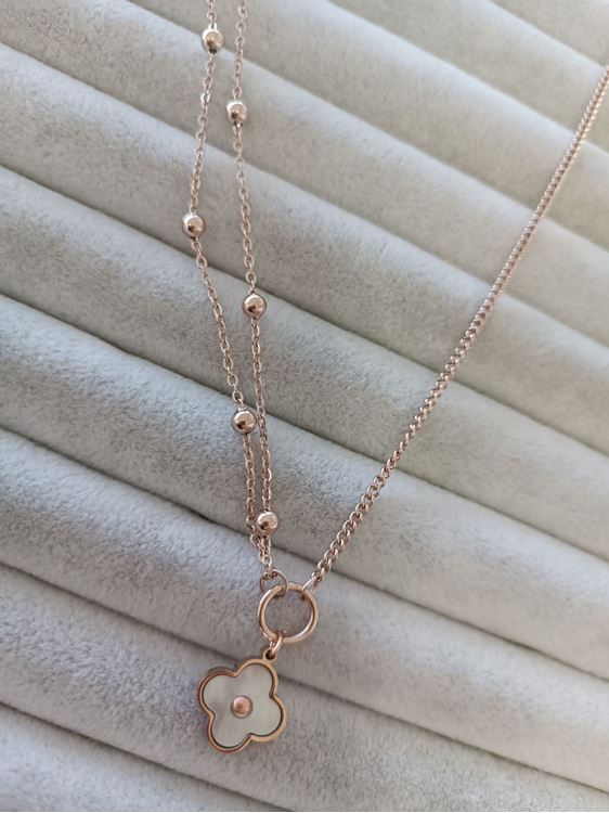 ÇELİK KOLYE ROSE RENK