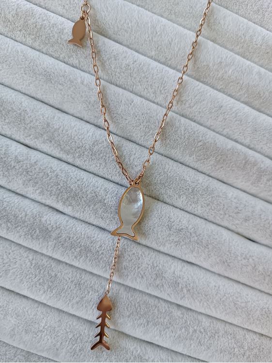 ÇELİK KOLYE ROSE RENK