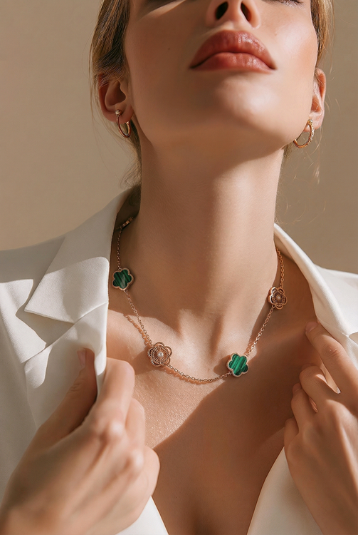 ÇELİK KOLYE ROSE RENK