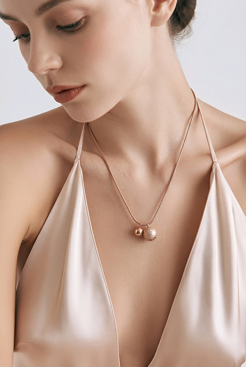 ÇELİK KOLYE ROSE RENK