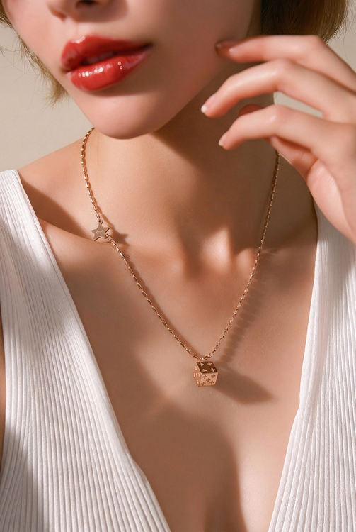 ÇELİK KOLYE ROSE RENK