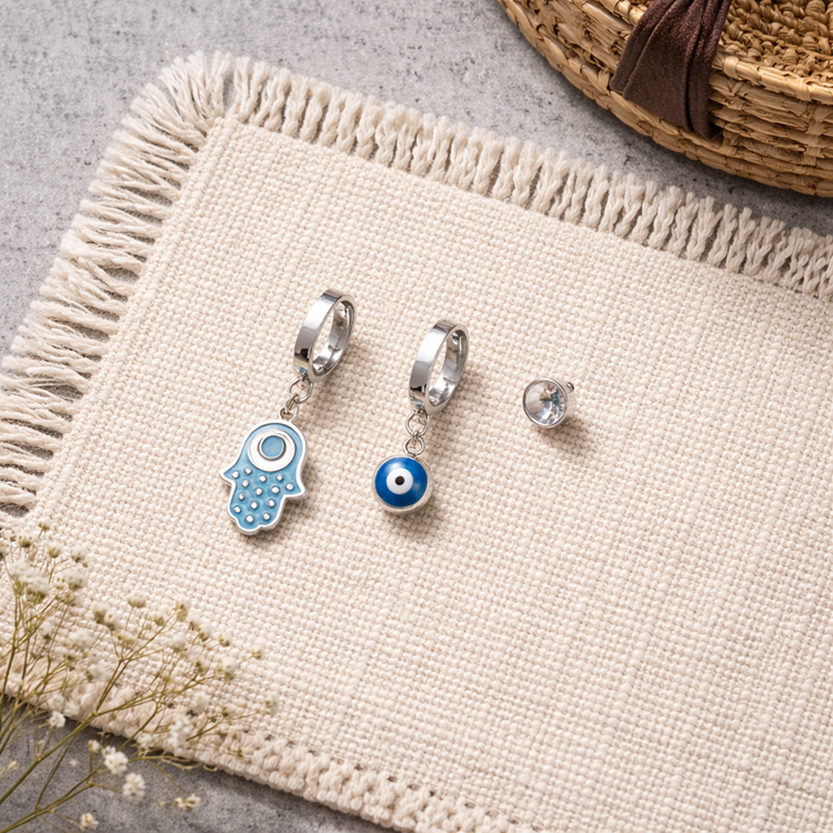 ÇELİK KÜPE 3 LÜ SET