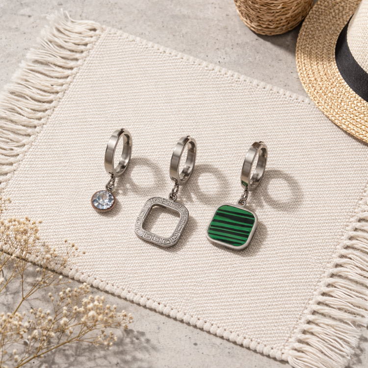 ÇELİK KÜPE 3 LÜ SET