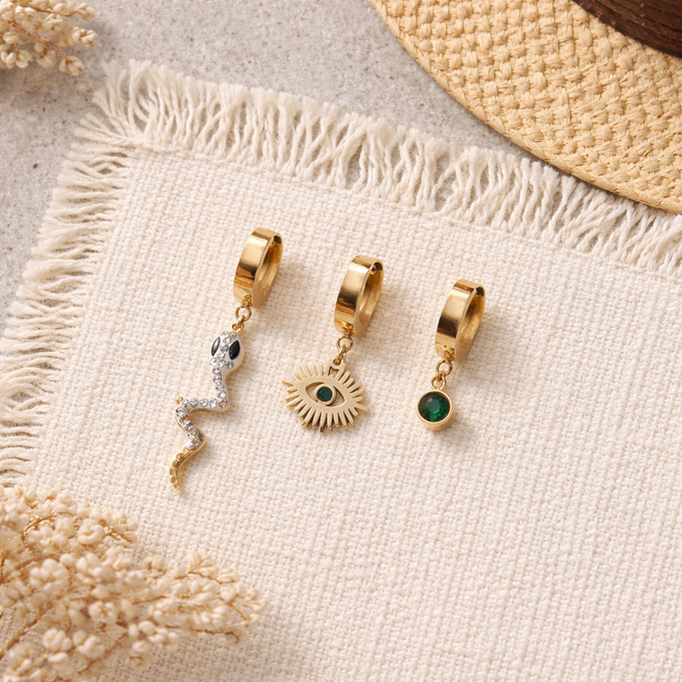 ÇELİK KÜPE 3 LÜ SET